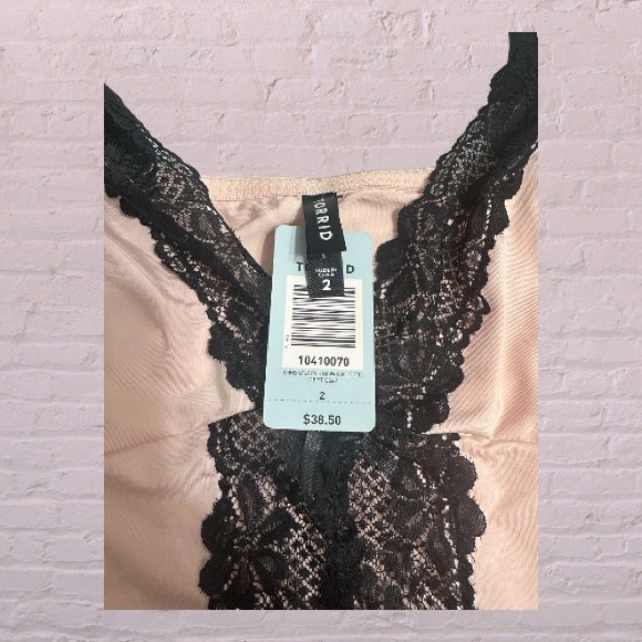 Torrid Blush and Black Lace Trim Chemise - Picture 2 of 5